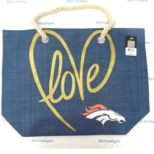NWT NFL Denver Broncos Love Rope Tote Purse by Little Earth